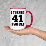 82nd Birthday I Turned 41 Twice - 15oz Accent Mug Red