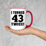 86th Birthday I Turned 43 Twice - 15oz Accent Mug Red
