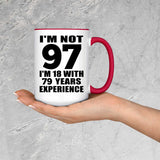 97th Birthday I'm Not 97 I'm 18 With 79 Years Experience - 15oz Accent Mug Red