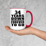 34th Anniversary 34 Years Down Forever to Go - 15oz Accent Mug Red