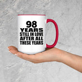 98th Anniversary 98 Years Still In Love After Years - 15oz Accent Mug Red