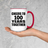 100th Anniversary Cheers To 100 Years Together - 15oz Accent Mug Red