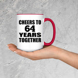 64th Anniversary Cheers To 64 Years Together - 15oz Accent Mug Red