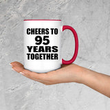 95th Anniversary Cheers To 95 Years Together - 15oz Accent Mug Red