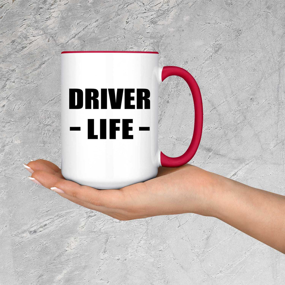 Driver Life - 15oz Accent Mug Red