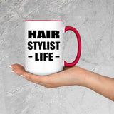 Hair Stylist Life - 15oz Accent Mug Red