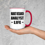 Market Research Analyst Life - 15oz Accent Mug Red