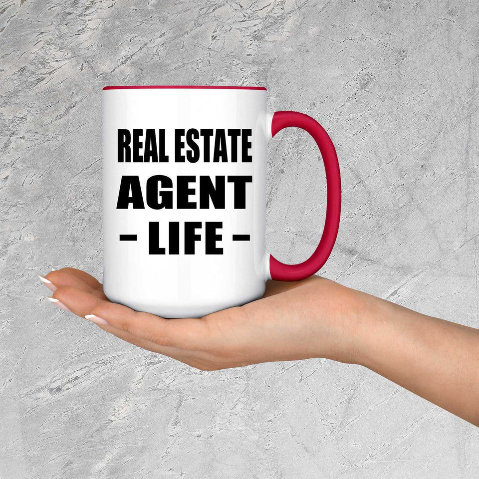 Real Estate Agent Life - 15oz Accent Mug Red