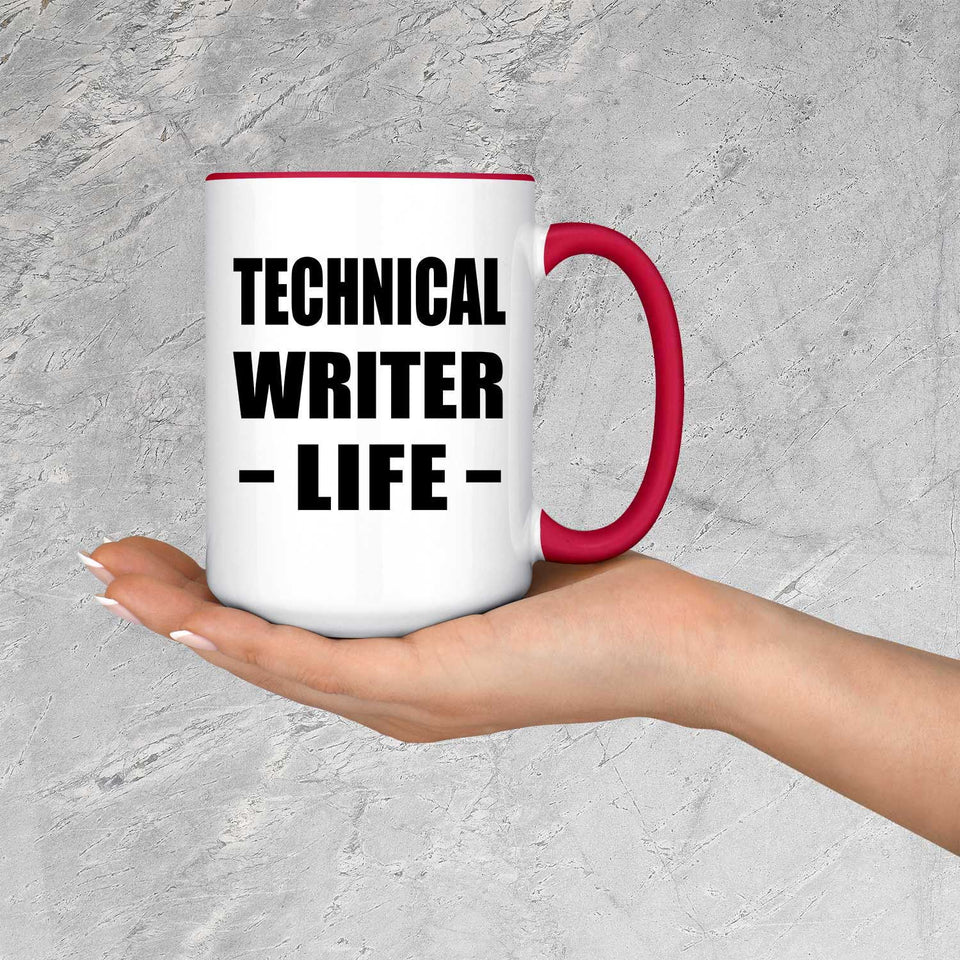 Technical Writer Life - 15oz Accent Mug Red