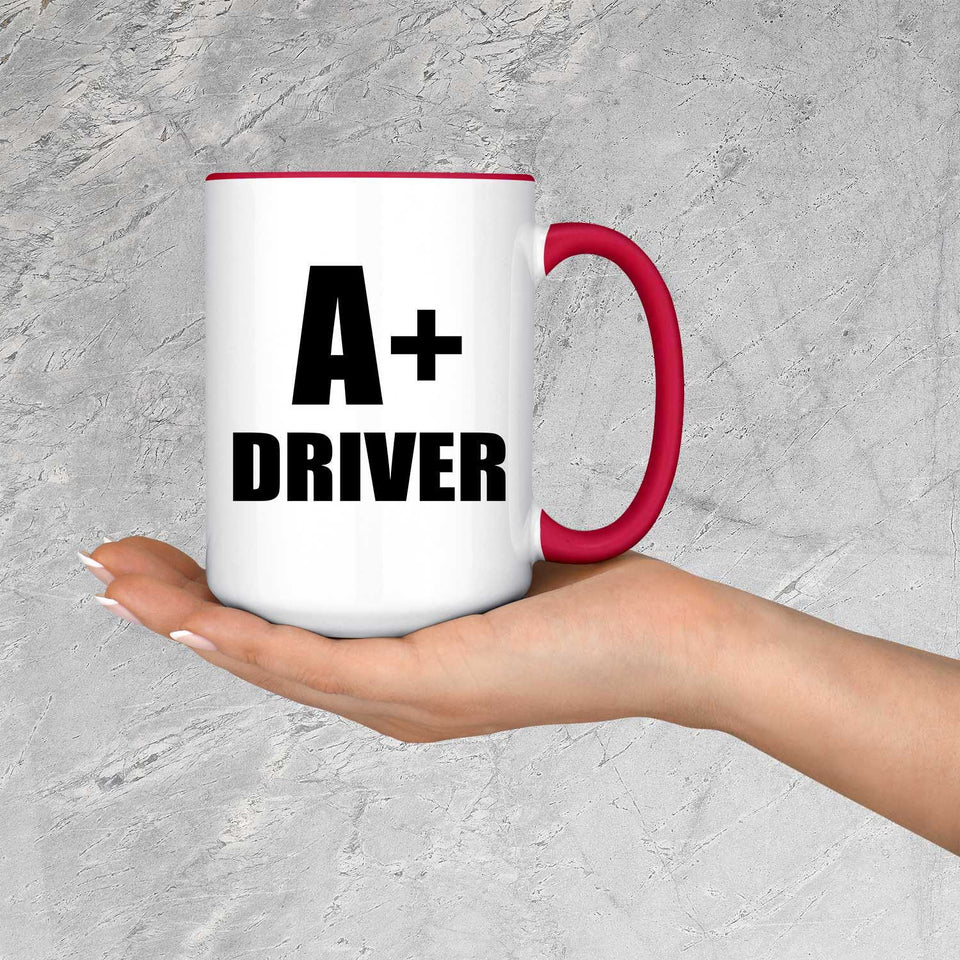A+ Driver - 15oz Accent Mug Red