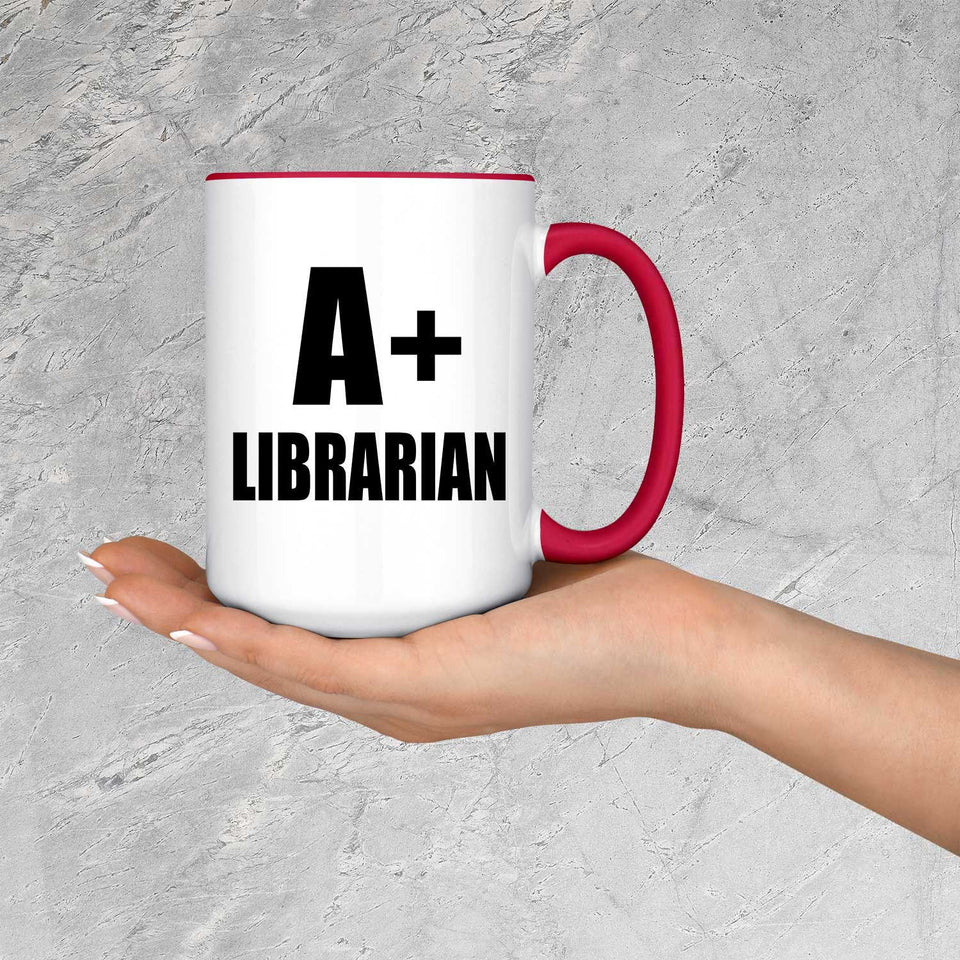 A+ Librarian - 15oz Accent Mug Red