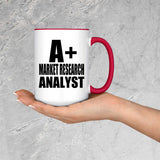 A+ Market Research Analyst - 15oz Accent Mug Red