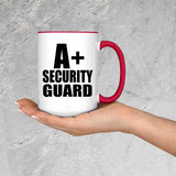 A+ Security Guard - 15oz Accent Mug Red