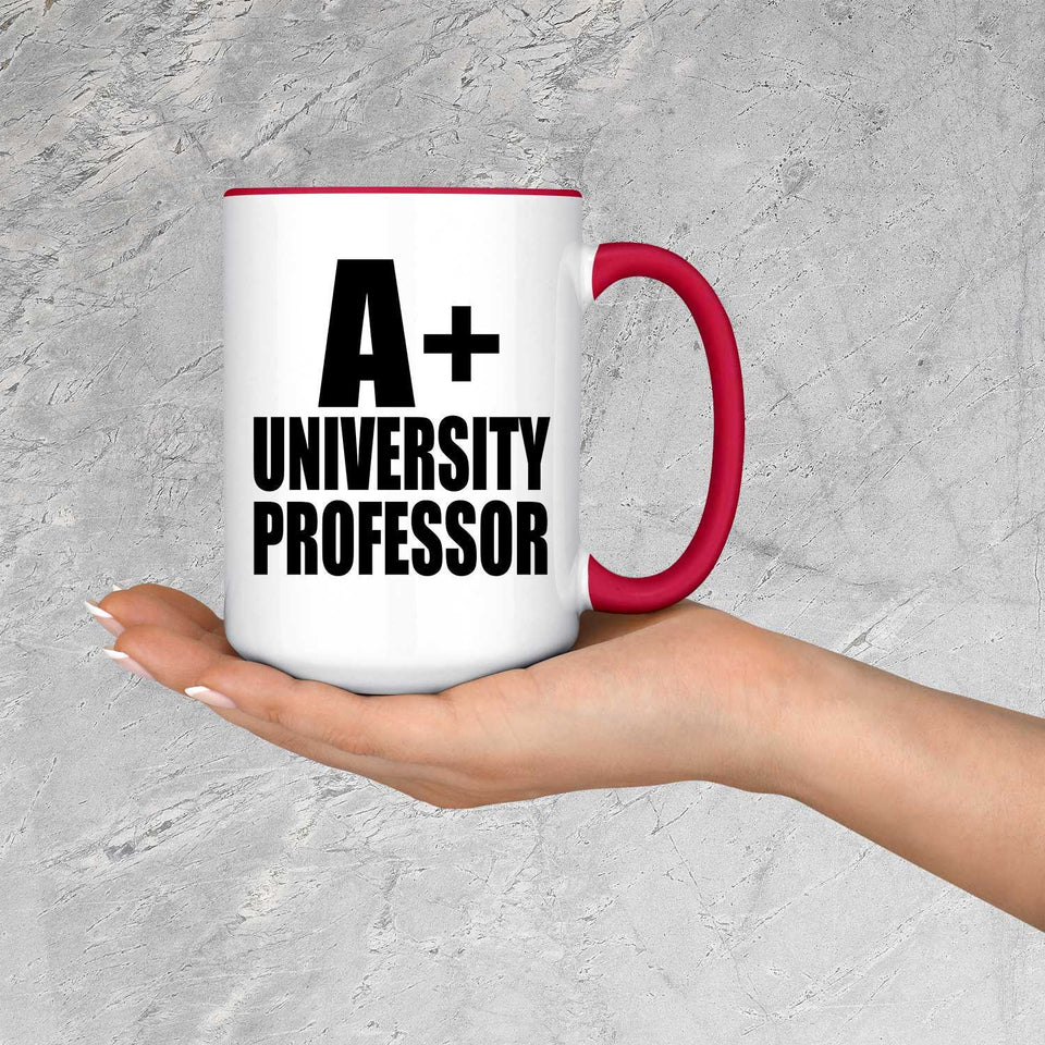 A+ University Professor - 15oz Accent Mug Red