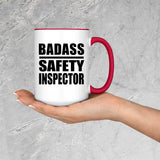 Badass Safety Inspector - 15oz Accent Mug Red