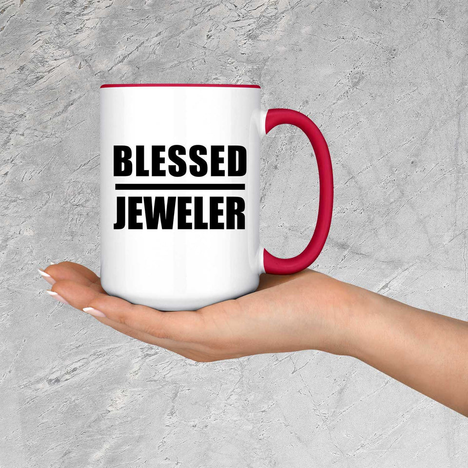 Blessed Jeweler - 15oz Accent Mug Red