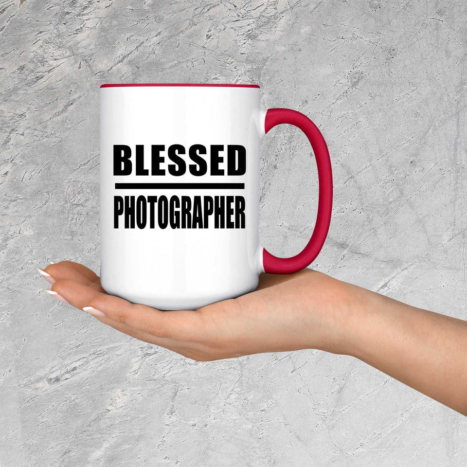 Blessed Photographer - 15oz Accent Mug Red