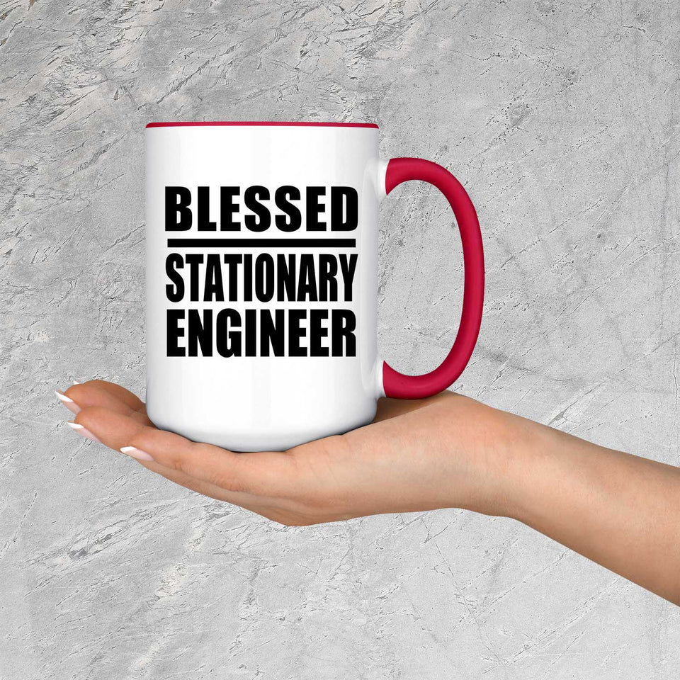 Blessed Stationary Engineer - 15oz Accent Mug Red