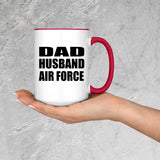 Dad Husband Air Force - 15oz Accent Mug Red