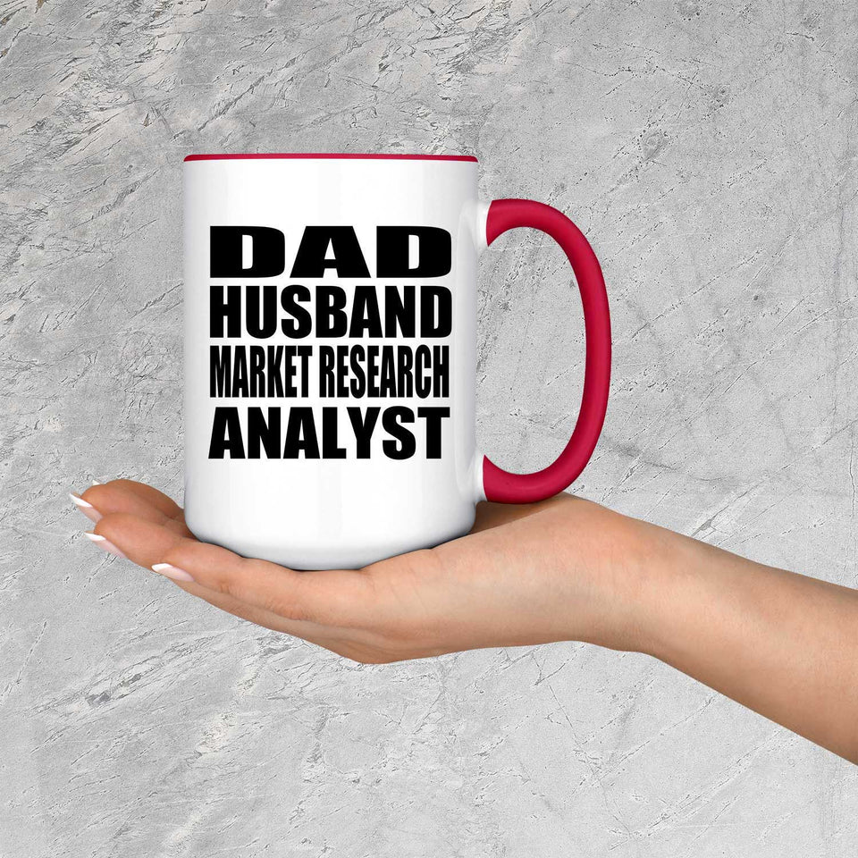 Dad Husband Market Research Analyst - 15oz Accent Mug Red