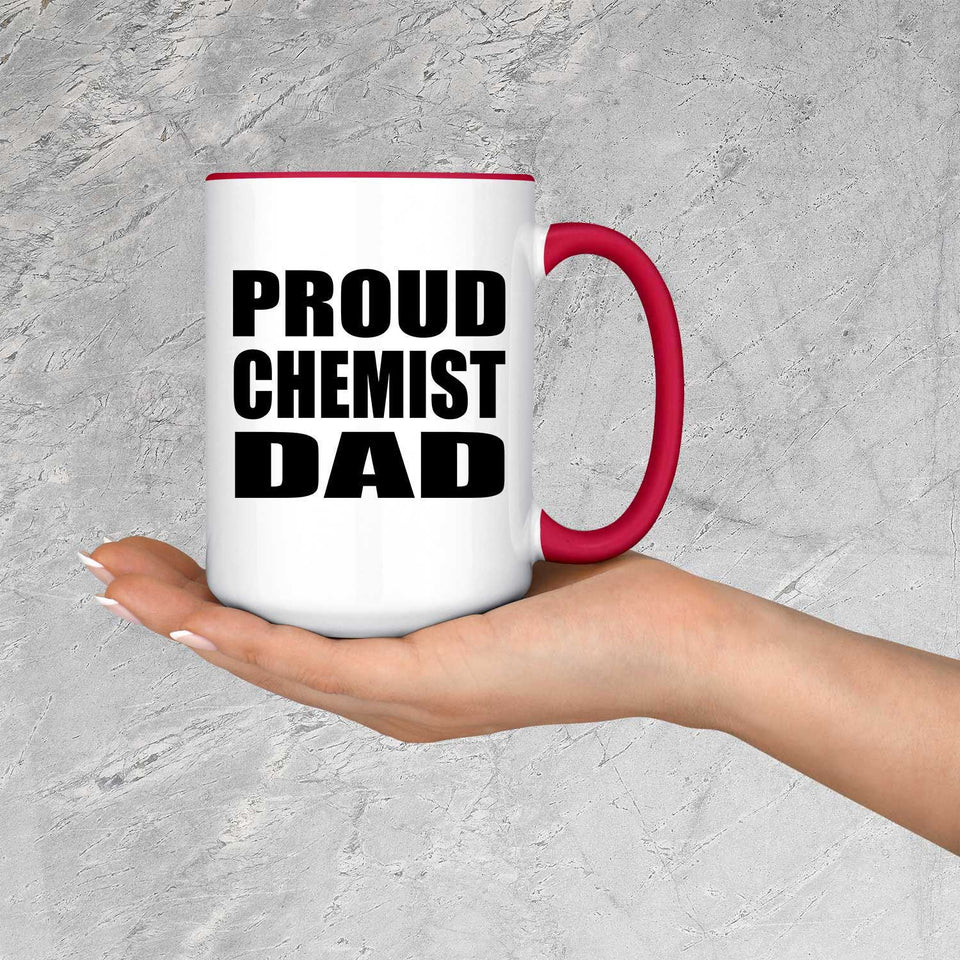 Proud Chemist Dad - 15oz Accent Mug Red