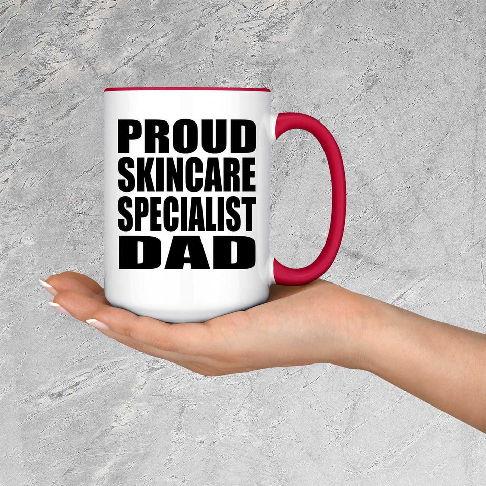 Proud Skincare Specialist Dad - 15oz Accent Mug Red