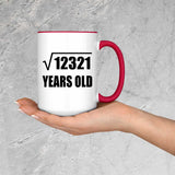 111th Birthday Square Root of 12321 Years Old - 15oz Accent Mug Red