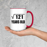 11th Birthday Square Root of 121 Years Old - 15oz Accent Mug Red