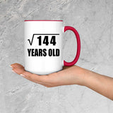 12th Birthday Square Root of 144 Years Old - 15oz Accent Mug Red