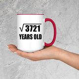 61st Birthday Square Root of 3721 Years Old - 15oz Accent Mug Red