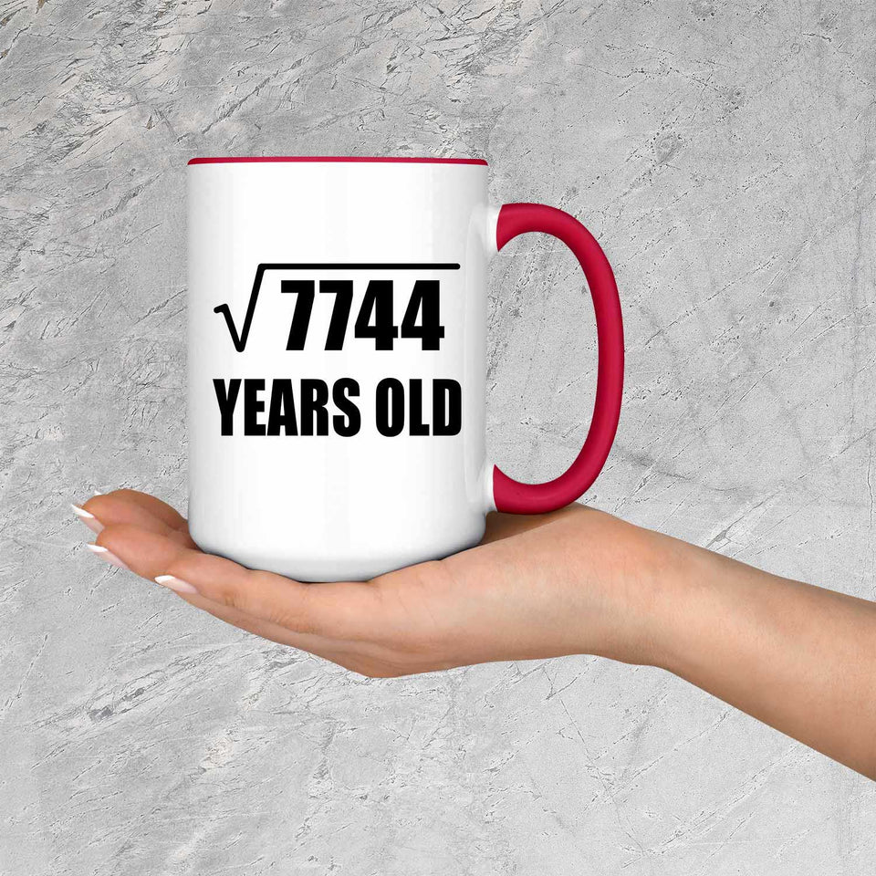 88th Birthday Square Root of 7744 Years Old - 15oz Accent Mug Red
