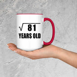 9th Birthday Square Root of 81 Years Old - 15oz Accent Mug Red