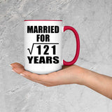 11th Anniversary Married For Square Root of 121 Years - 15oz Accent Mug Red