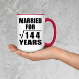 12th Anniversary Married For Square Root of 144 Years - 15oz Accent Mug Red