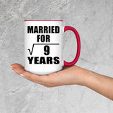 3rd Anniversary Married For Square Root of 9 Years - 15oz Accent Mug Red