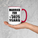55th Anniversary Married For Square Root of 3025 Years - 15oz Accent Mug Red