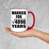 64th Anniversary Married For Square Root of 4096 Years - 15oz Accent Mug Red