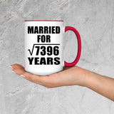 86th Anniversary Married For Square Root of 7396 Years - 15oz Accent Mug Red