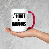 109th Birthday Square Root of 11881 & Fabulous - 15oz Accent Mug Red