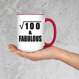 10th Birthday Square Root of 100 & Fabulous - 15oz Accent Mug Red