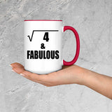 2nd Birthday Square Root of 4 & Fabulous - 15oz Accent Mug Red