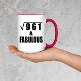 31st Birthday Square Root of 961 & Fabulous - 15oz Accent Mug Red