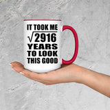54th Birthday Took Square Root of 2916 Years To Look Good - 15oz Accent Mug Red
