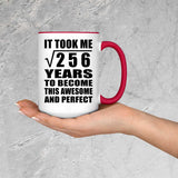16th Birthday Took Square Root of 256 Years To Awesome - 15oz Accent Mug Red