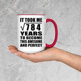 28th Birthday Took Square Root of 784 Years To Awesome - 15oz Accent Mug Red