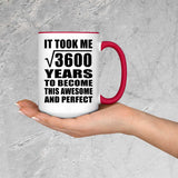 60th Birthday Took Square Root of 3600 Years To Awesome - 15oz Accent Mug Red