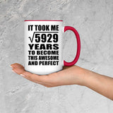 77th Birthday Took Square Root of 5929 Years To Awesome - 15oz Accent Mug Red