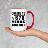 26th Anniversary Cheers To Square Root of 676 Years Together - 15oz Accent Mug Red