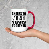 29th Anniversary Cheers To Square Root of 841 Years Together - 15oz Accent Mug Red