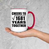 41st Anniversary Cheers To Square Root of 1681 Years Together - 15oz Accent Mug Red